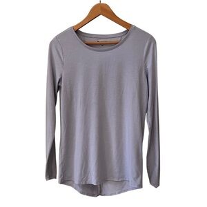 Athleta Essence Semi Fit Long Sleeve Top Blue Women's XS